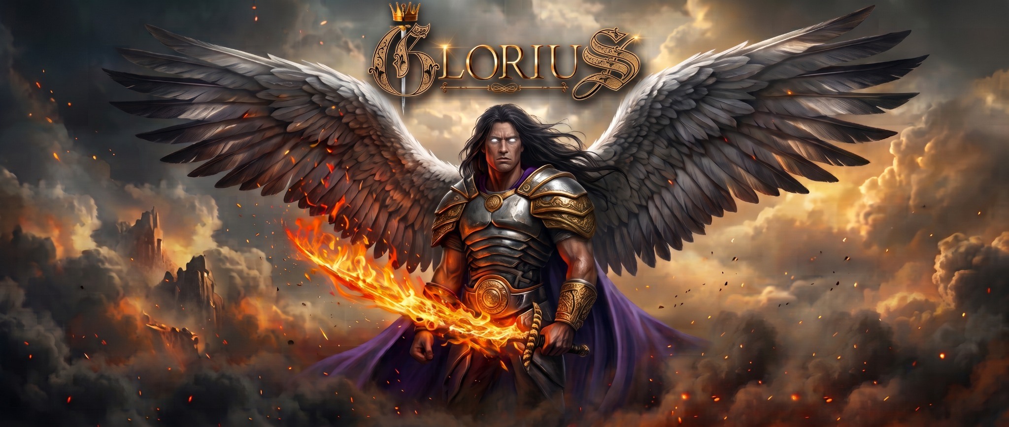 Arte de GLORIUS, acompaña el acceso a su canal oficial de YouTube